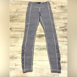 Lululemon Leggings Women’s Size 2 Gray Speed Tight Ruched Zip Pocket Gym Yoga‎